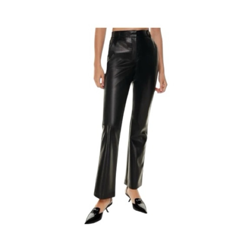 Babaton Faux Leather Program Pants Size 10 High Rise Boot cut Bohemian whimsical